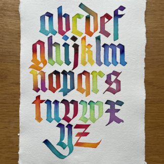 color alphabet calligraphy